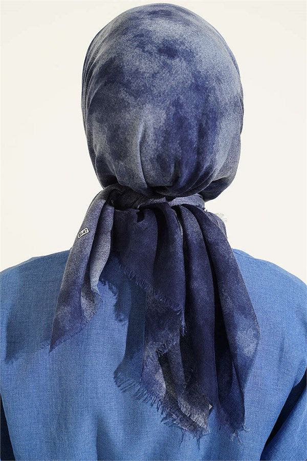 Batik Pattern Soft Kras Series Scarf Blue