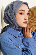 Batik Pattern Soft Kras Series Scarf Blue