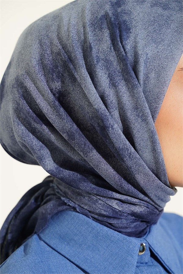 Batik Pattern Soft Kras Series Scarf Blue