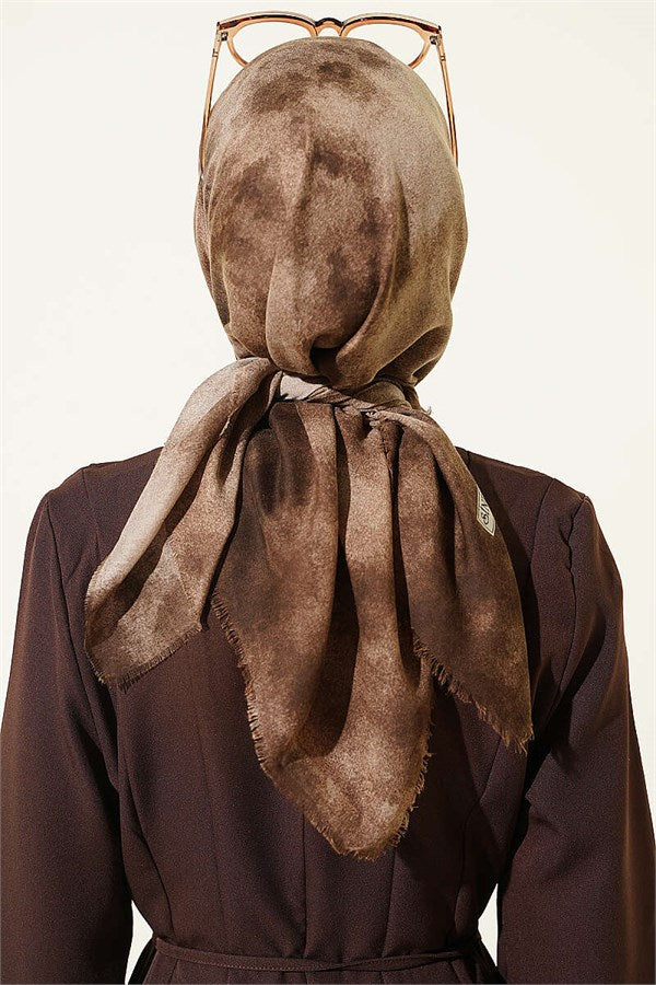 Batik Pattern Soft Kash Series Scarf, Milky Coffee