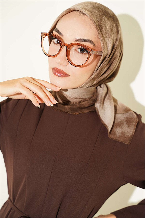 Batik Pattern Soft Kash Series Scarf, Milky Coffee