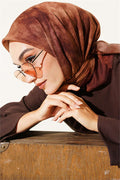 Batik Pattern Soft Kash Series Scarf, Tan