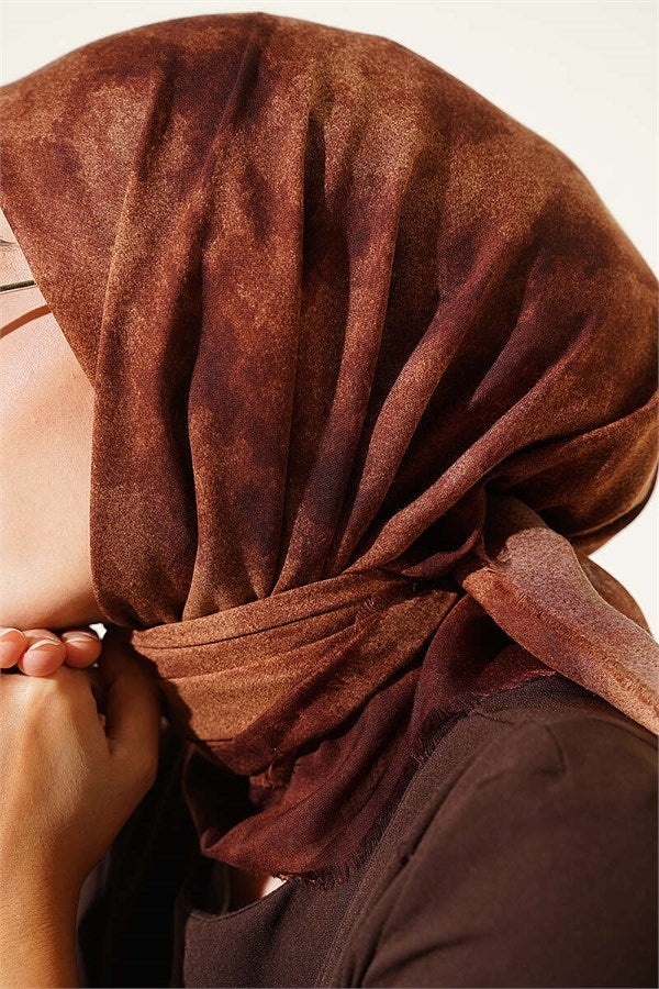 Batik Pattern Soft Kash Series Scarf, Tan