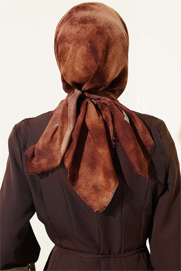 Batik Pattern Soft Kash Series Scarf, Tan
