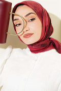Batik Patterned Soft Scarf, Burgundy