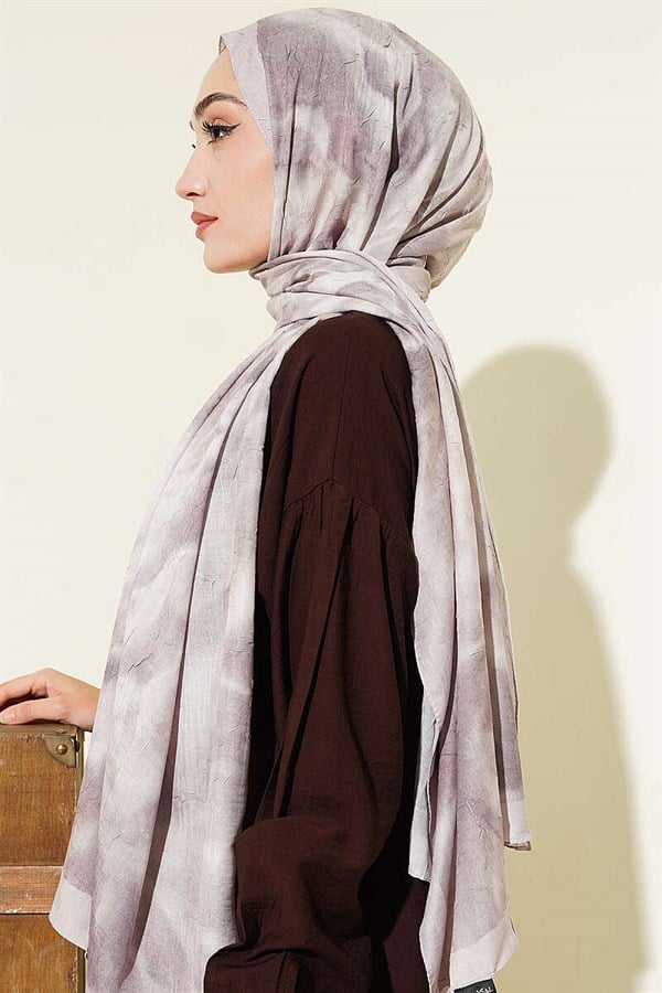 Batik Marbled Bamboo Scarf Shawl Beige