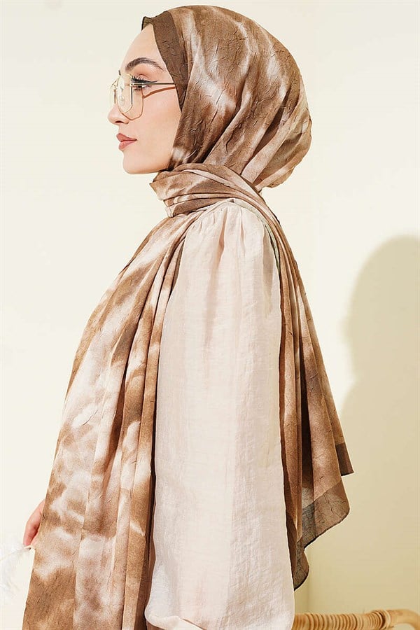 Batik Marbled Bamboo Kash Shawl Khaki