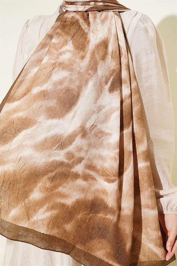 Batik Marbled Bamboo Kash Shawl Khaki