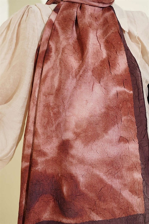 Batik Marbled Bamboo Kash Shawl Coffee