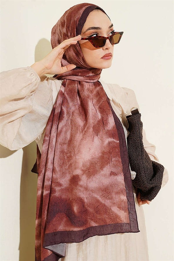 Batik Marbled Bamboo Kash Shawl Coffee