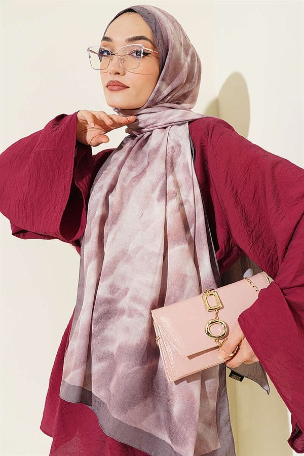 Batik Marbled Bamboo Kash Shawl Mink