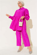 Baby Collar Lace Detailed 2 Piece Set Violet