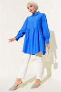 Baby Collar Lace Tunic Saxe