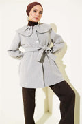 Baby Collar Detailed Cashmere Coat Gray