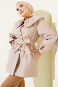 Mink Cashmere Coat with Peter Pan Collar Detail