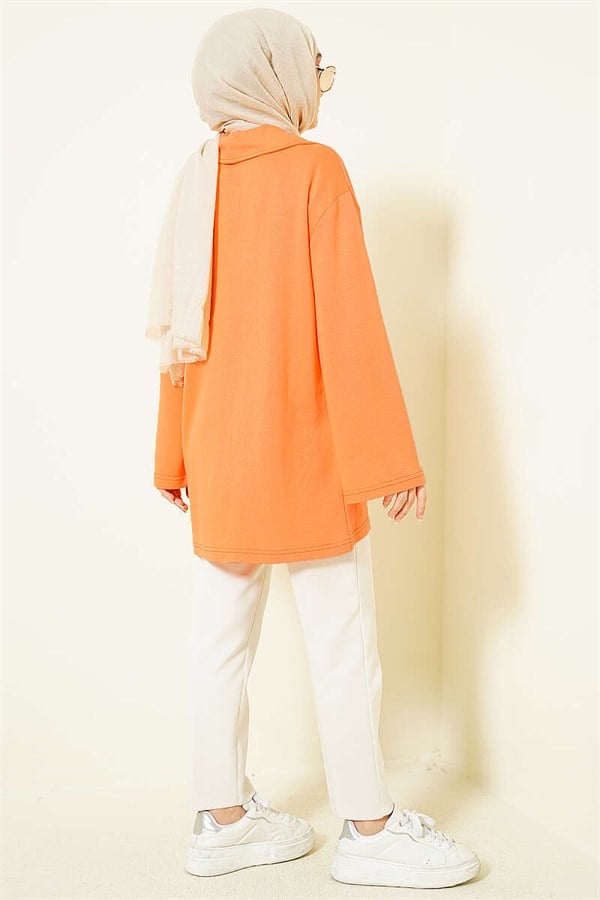 Tunic with Peter Pan Collar Detail, Orange