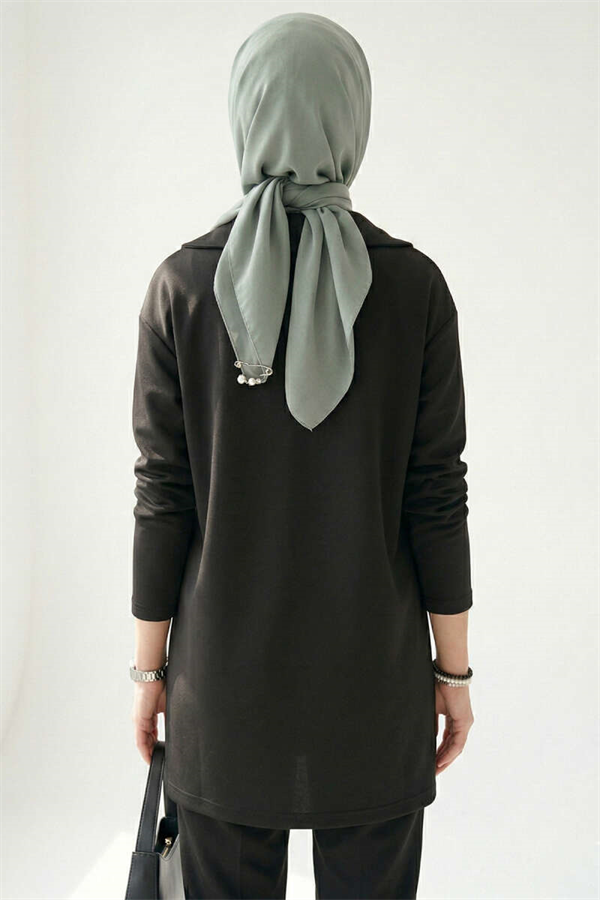 Peter Pan Collar Detail Tunic Black