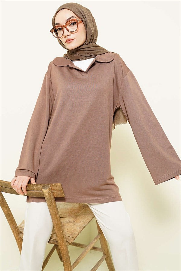 Baby Collar Detail Tunic, Mink