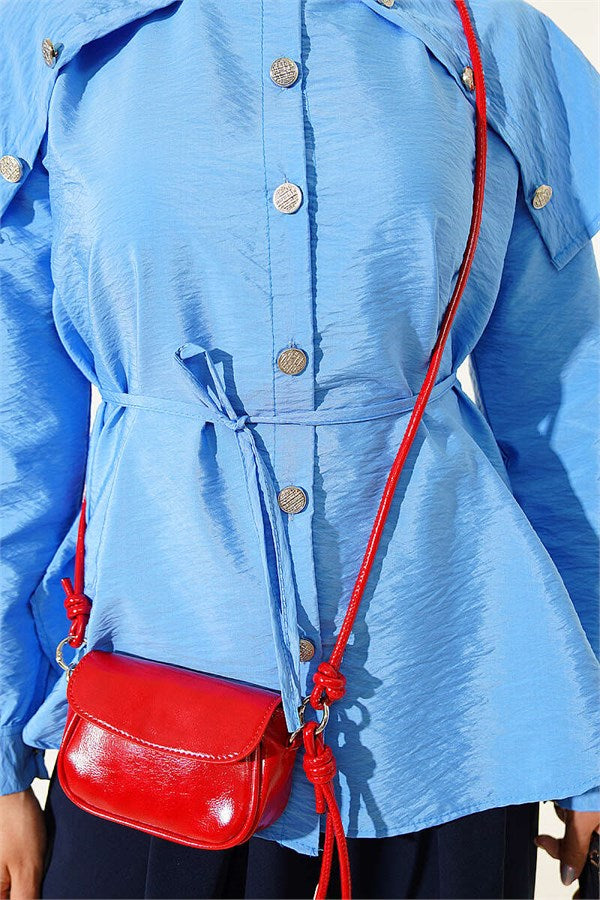 Baby Collar Button-Down Shirt, Blue