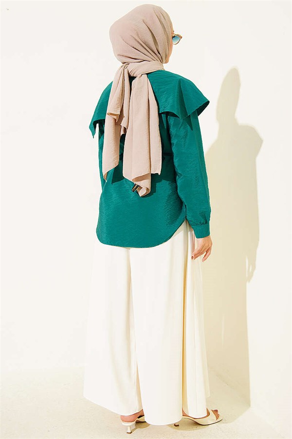 Baby Collar Button-Down Shirt Green