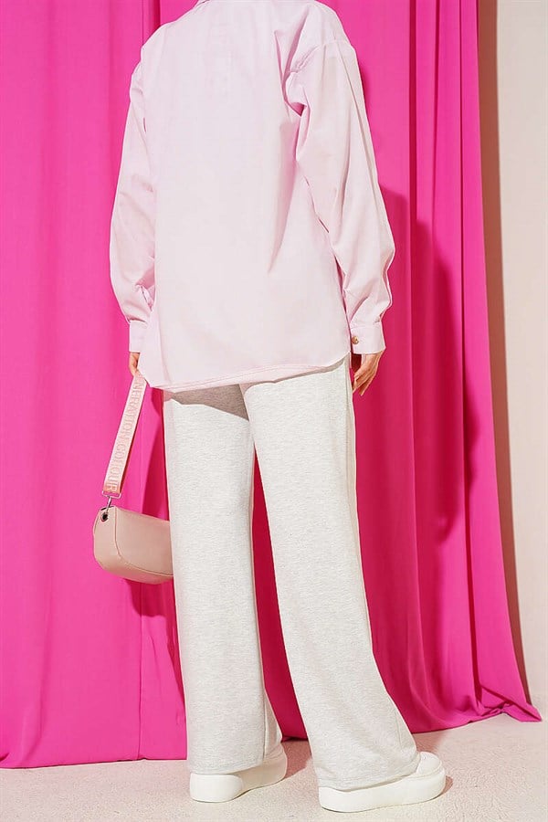 Belted Trousers Melange Grey