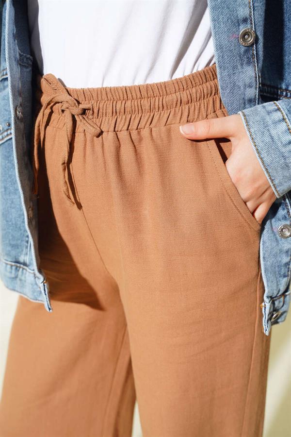 Waist Tie Tassel Trousers Mink