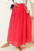 Waist Gathered Skirt Alizarin