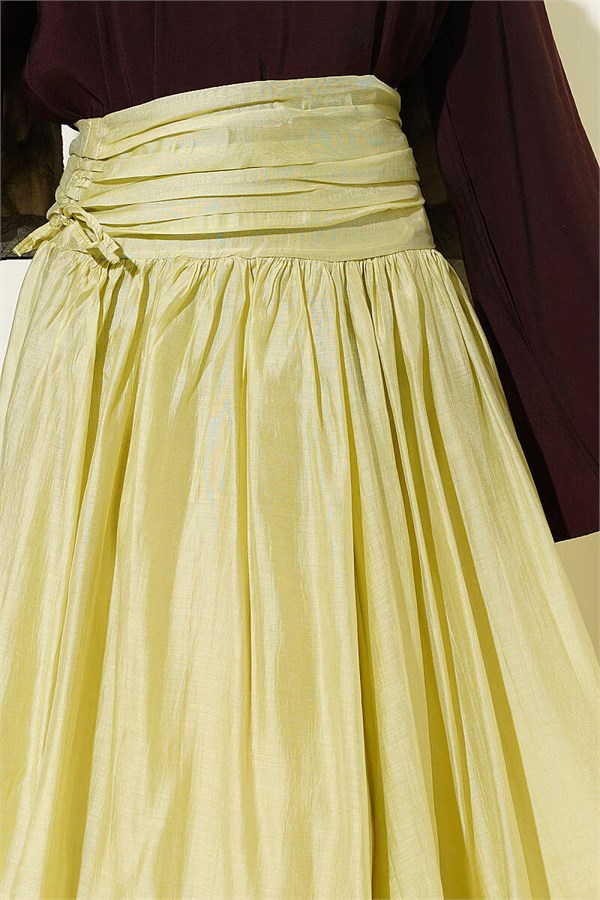 Skirt with Gathered Waist Detail, Light Green