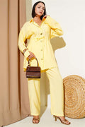Waist Drawstring Pocket 2 Piece Set Yellow