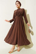 Waist-Tied Sandy Dress Chestnut