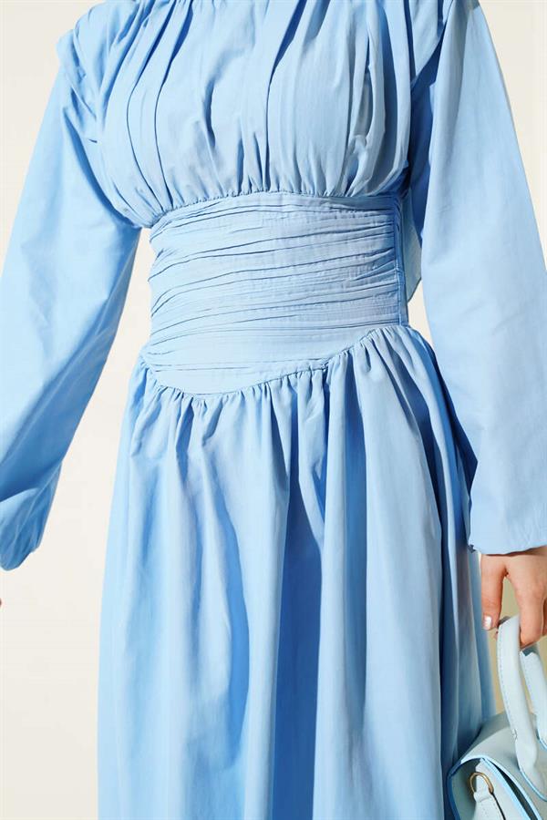 Waist Gipel Flared Dress Blue