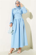 Waist Gipel Flared Dress Blue