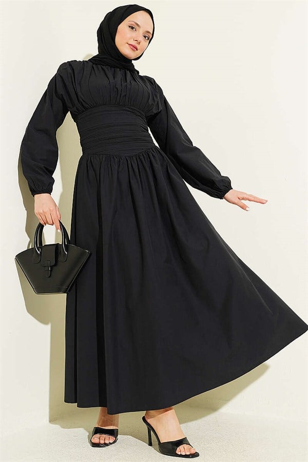 Waist-Gipeli Flared Dress Black