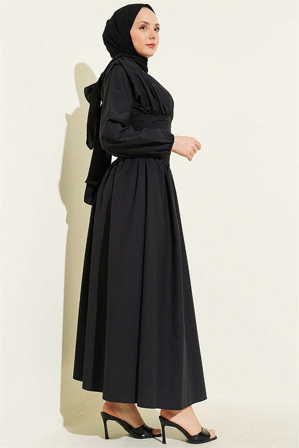Waist-Gipeli Flared Dress Black
