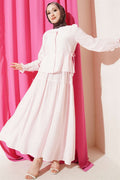2 Piece Set with Skirt and Waist Tie, Pink
