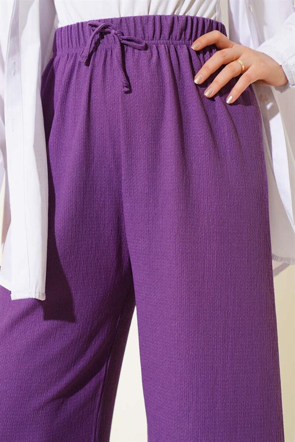 Waist Rope Detailed Crepe Trousers Lilac