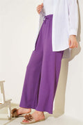 Waist Rope Detailed Crepe Trousers Lilac