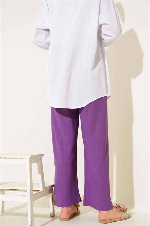 Waist Rope Detailed Crepe Trousers Lilac