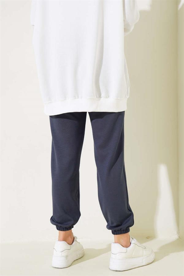 Waist String Elastic Leg Jogger Pants Smoke