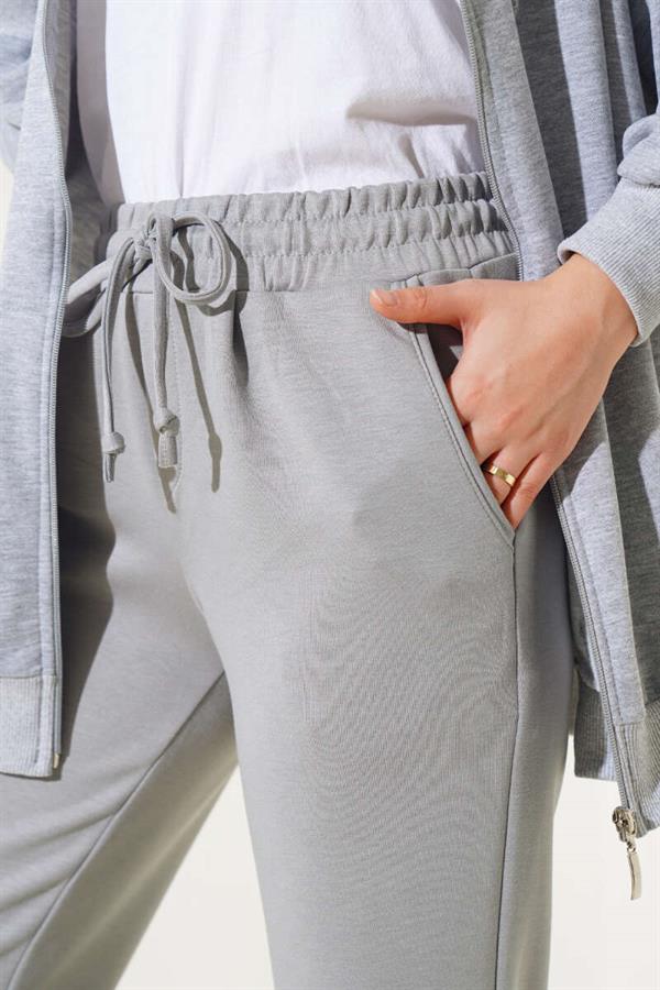 Elastic Waistband Jogger Pants Gray