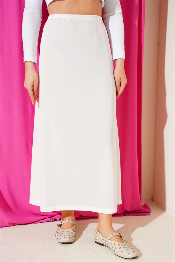 White Petticoat with Elastic Waist Detail