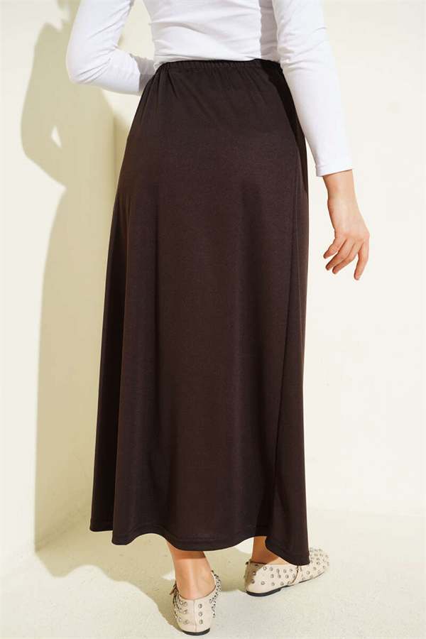 Waistband Detail Petticoat, Brown