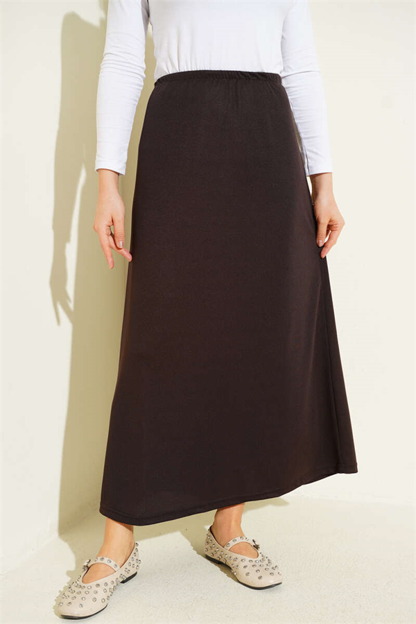 Waistband Detail Petticoat, Brown