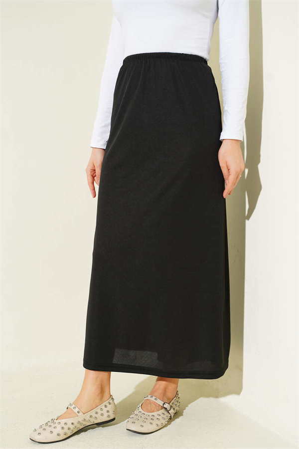 Black Petticoat with Elastic Waist Detail
