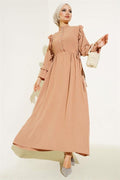 Elastic Waist Aerobin Dress Camel