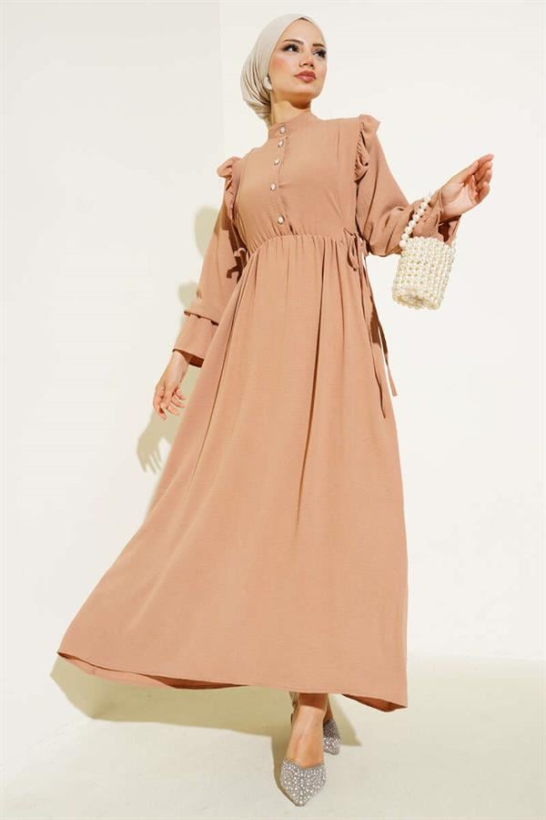Elastic Waist Aerobin Dress Camel