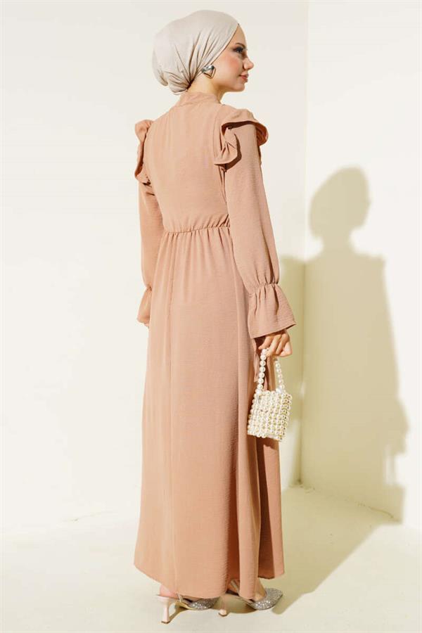 Elastic Waist Aerobin Dress Camel