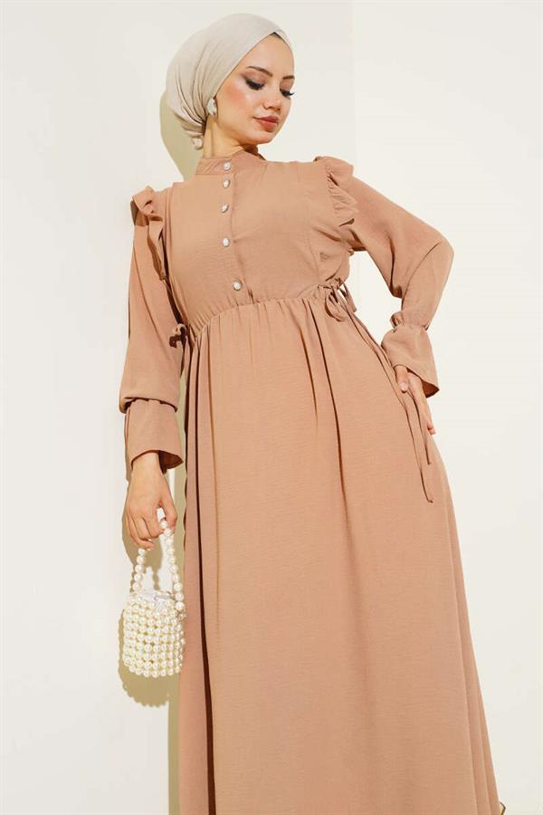Elastic Waist Aerobin Dress Camel
