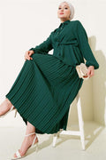 Elastic Waist Tied 2 Piece Set Green
