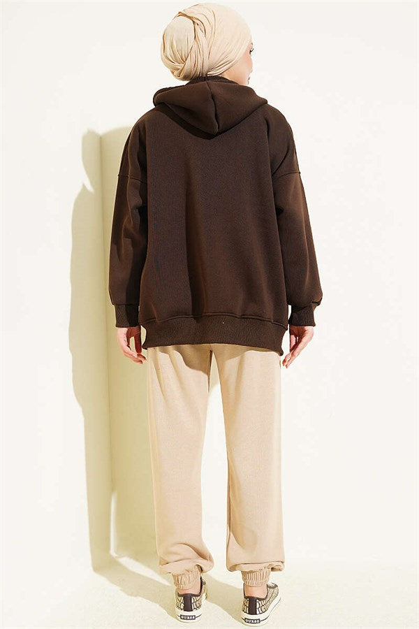 Loisha Trousers with Elastic Waistband, Beige